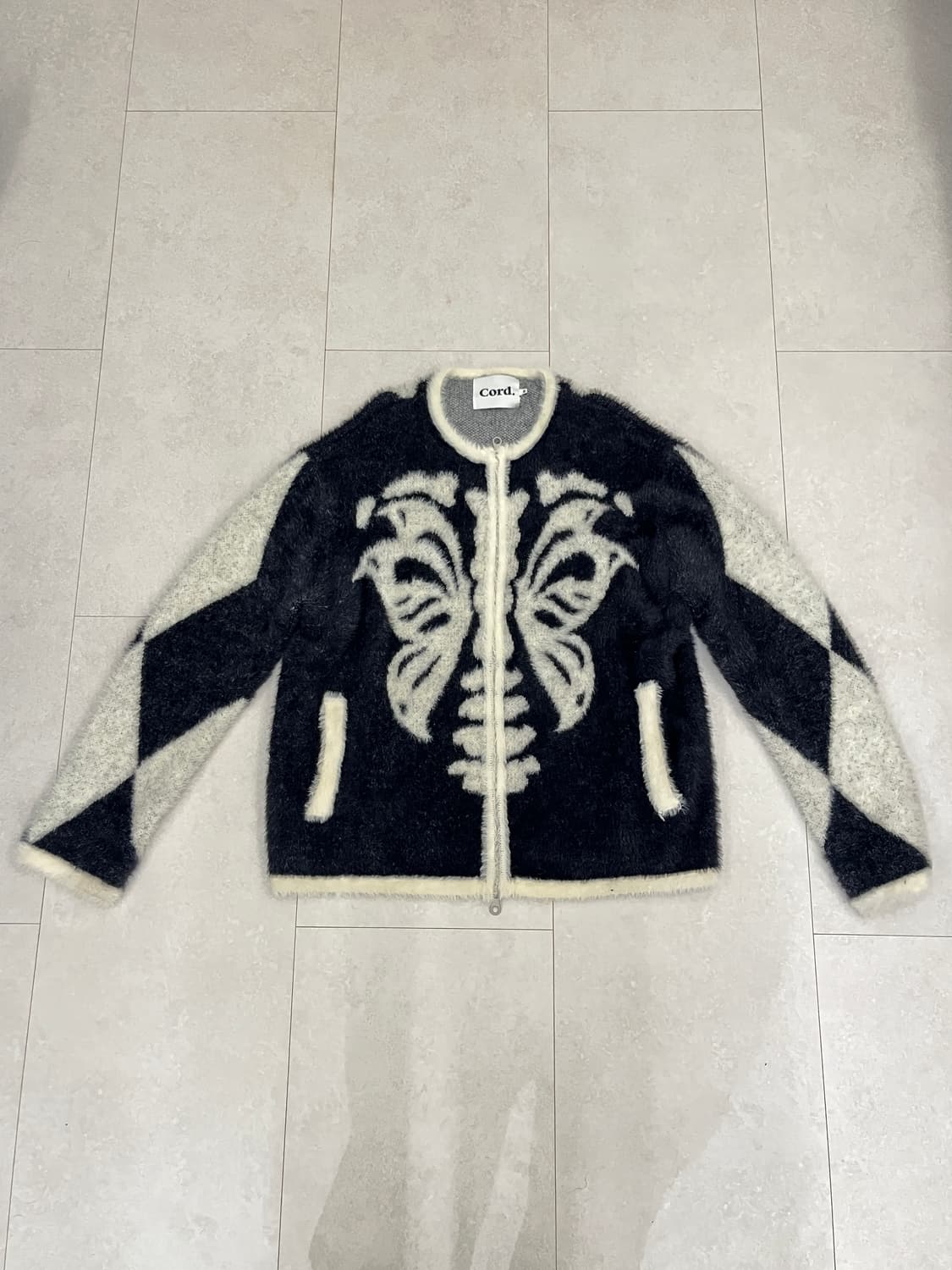 Cord 본플라이 헤어리 니트 짚업 BK 상품이미지5