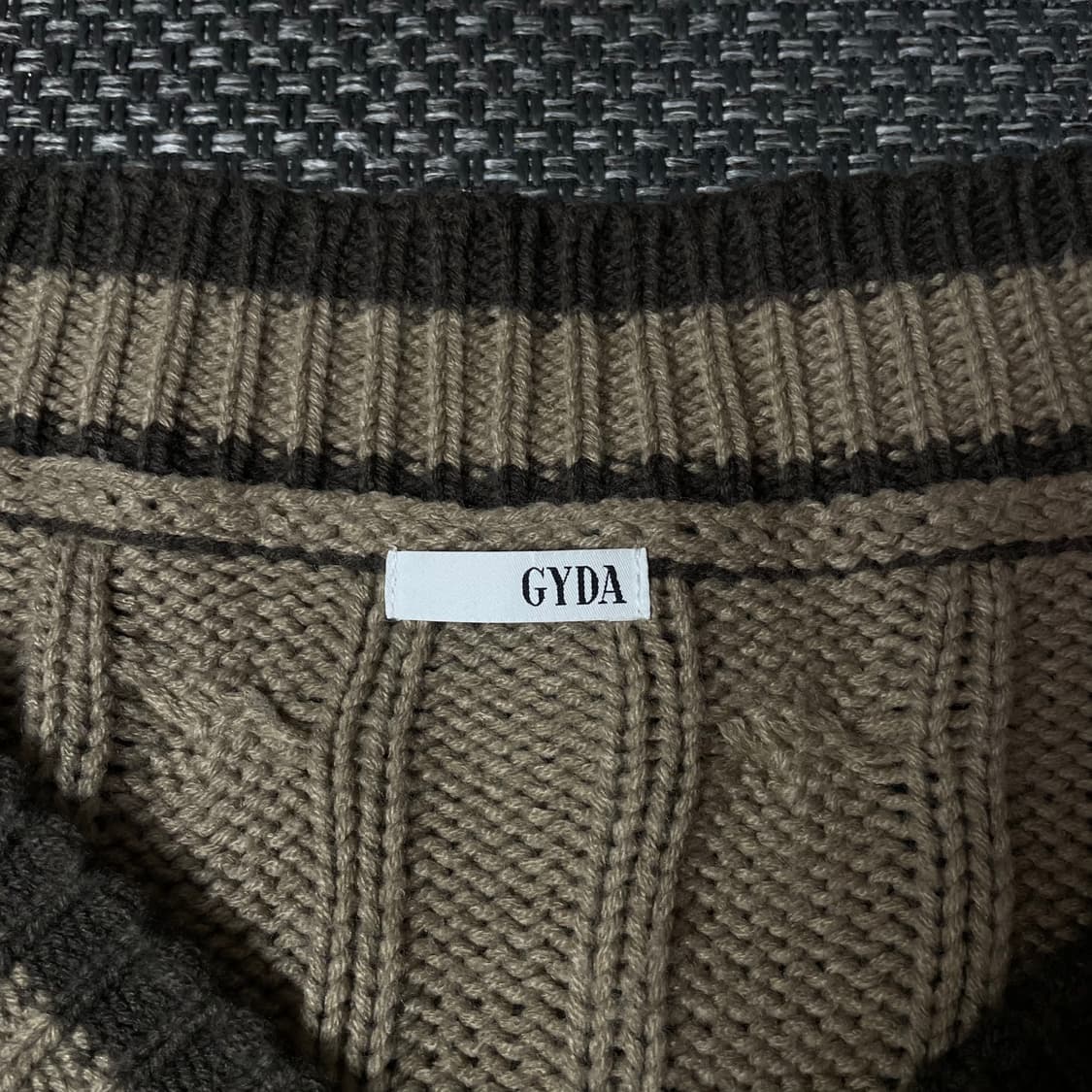 JPN 브라운 빅브이넥 꽈배기 긴팔 니트 F 상품이미지5