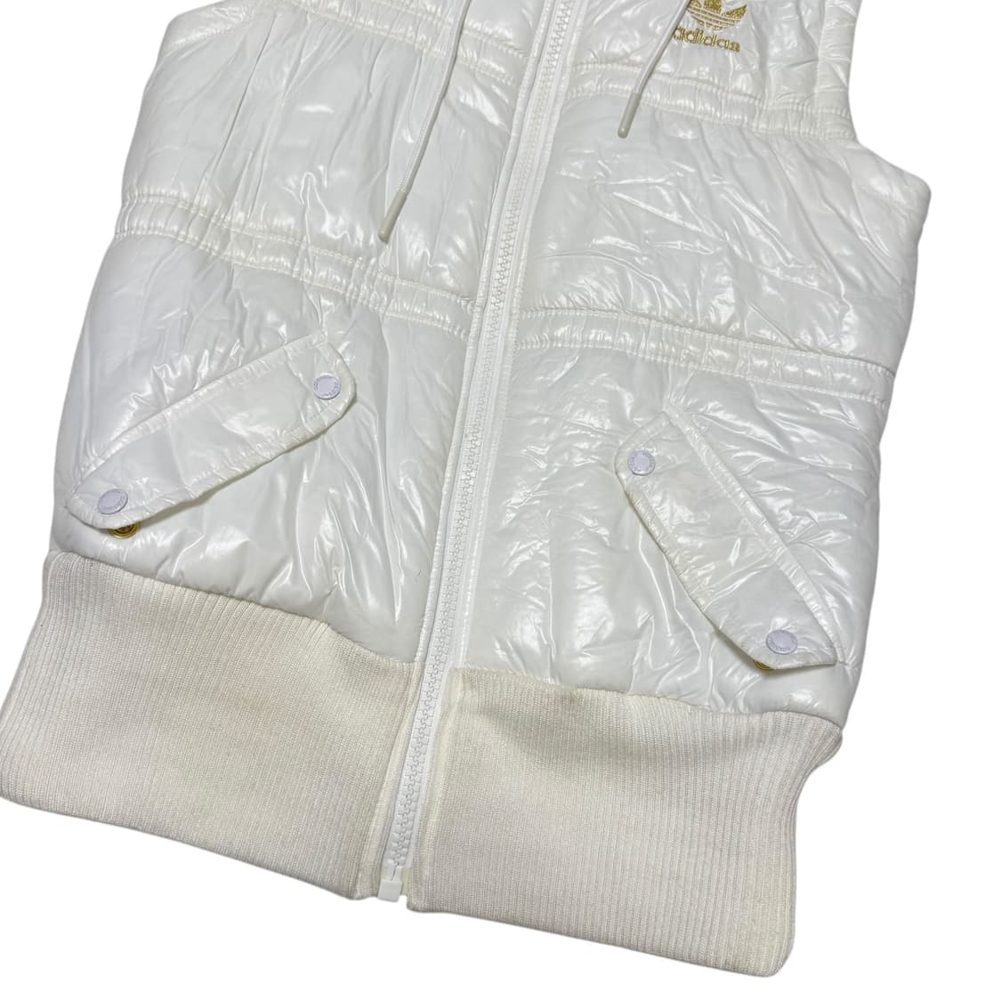 아디다스 화이트 후드 퍼 베스트 패딩조끼  상품이미지5