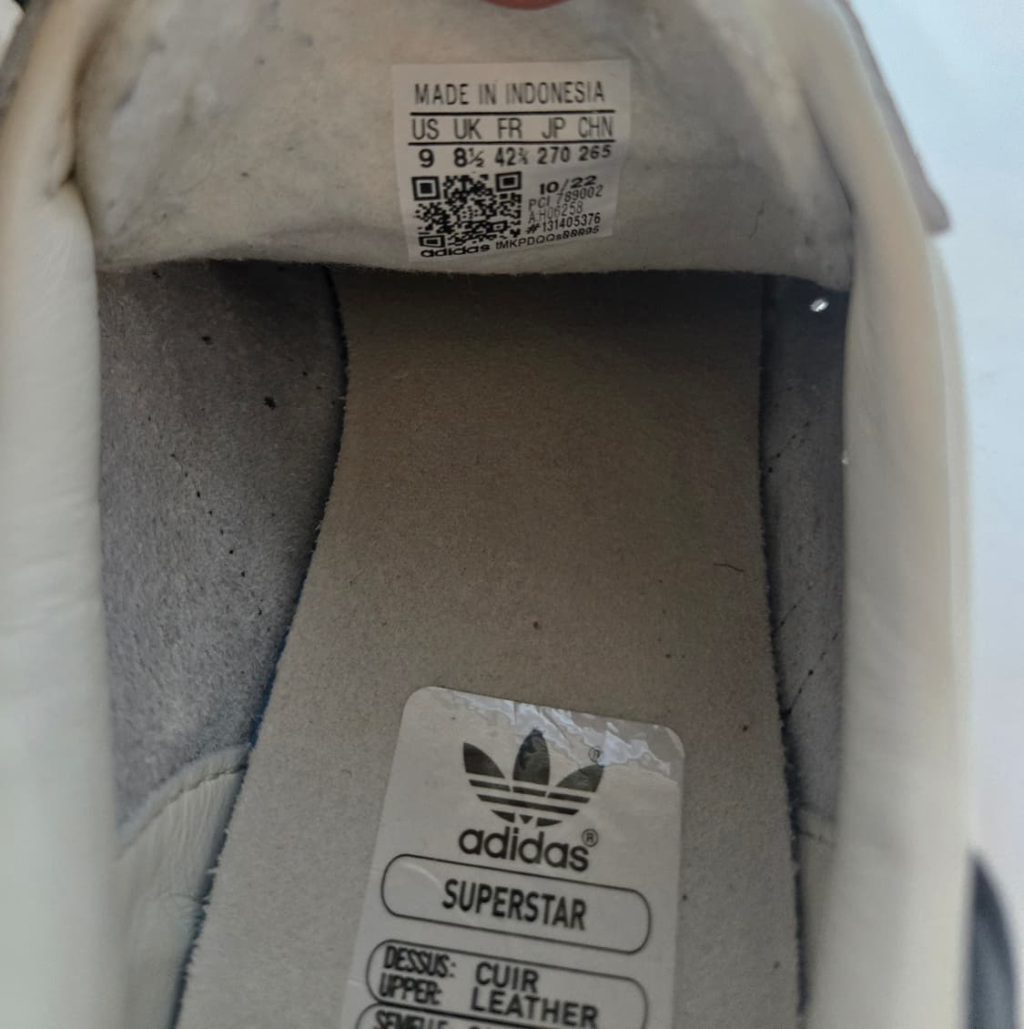 아디다스 슈퍼스타 흰검 스니커즈 270mm  상품이미지5