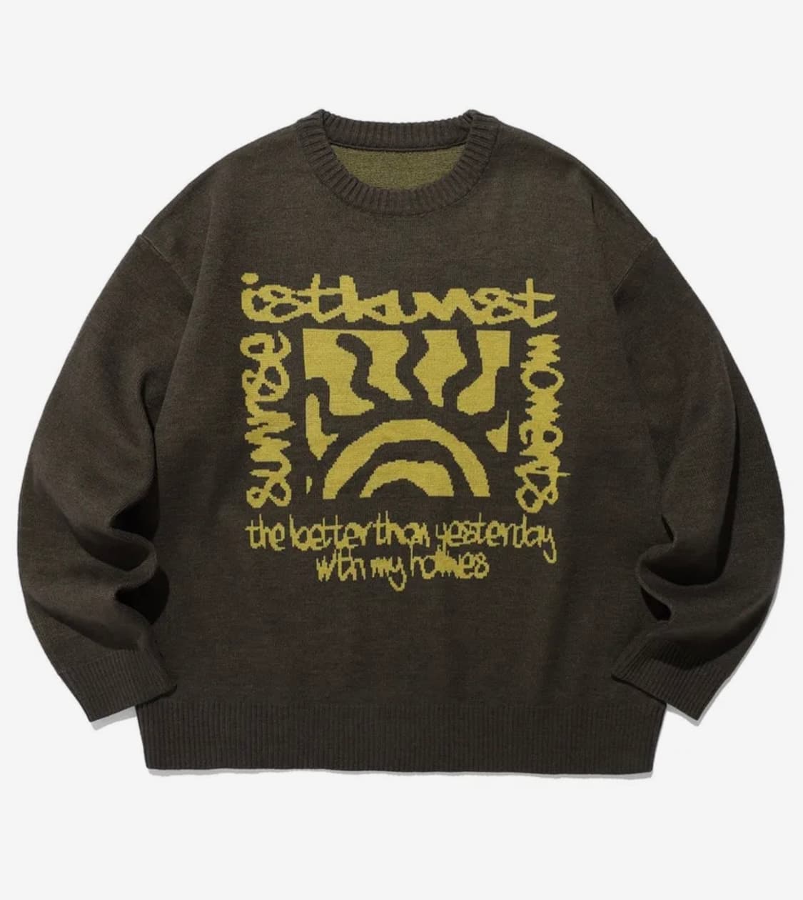 이스트쿤스트 SUNRISE STAMP KNIT_BROWN 상품이미지1