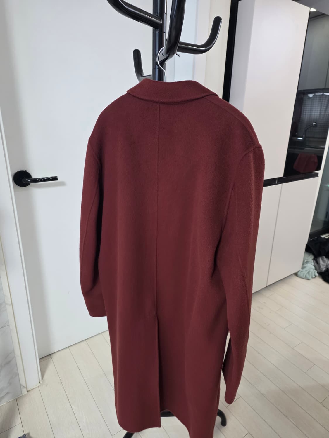 산드로옴므 캐시미어 버건디 싱글코트 상품이미지2