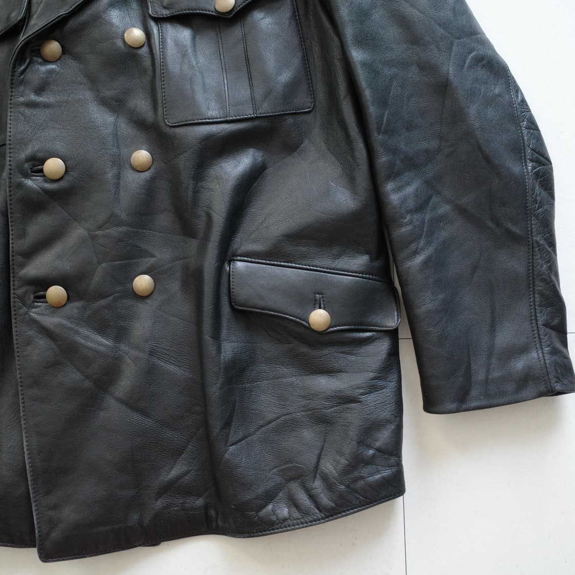 80s German Polizei 독일 경찰 레더 가죽 자켓 105 상품이미지3