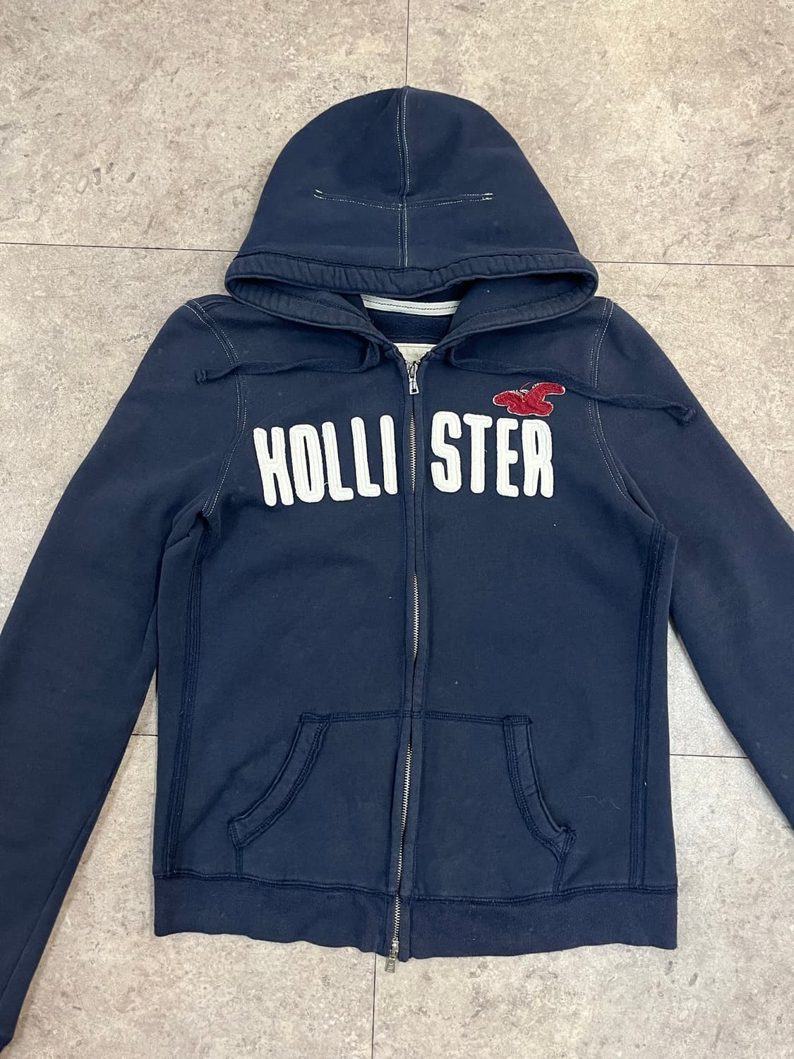 홀리스터 투웨이 기모 후드집업 네이비 XL #csz3597 상품이미지5