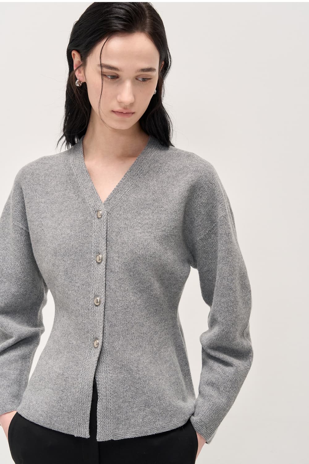 타임 캐시미어 블렌드 페플럼 가디건 상품이미지1