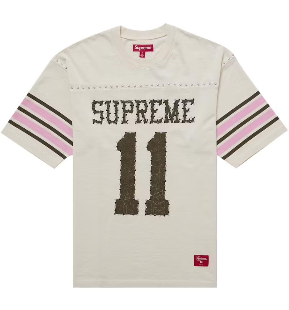 슈프림 스터드 숏슬리브 풋볼 탑 크림 26SS XL 상품이미지1