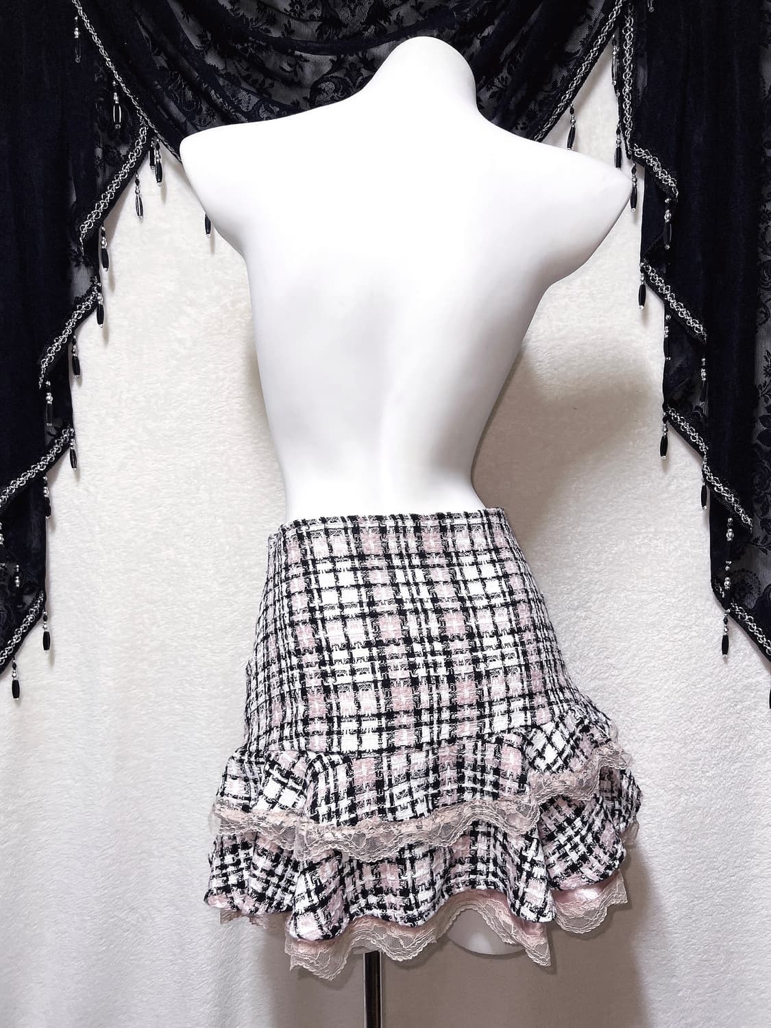 트랄라라 리즈리사 로맨틱갸루 로걀 히메 핀터 핑크 프릴레이스 리본 스커트 상품이미지10