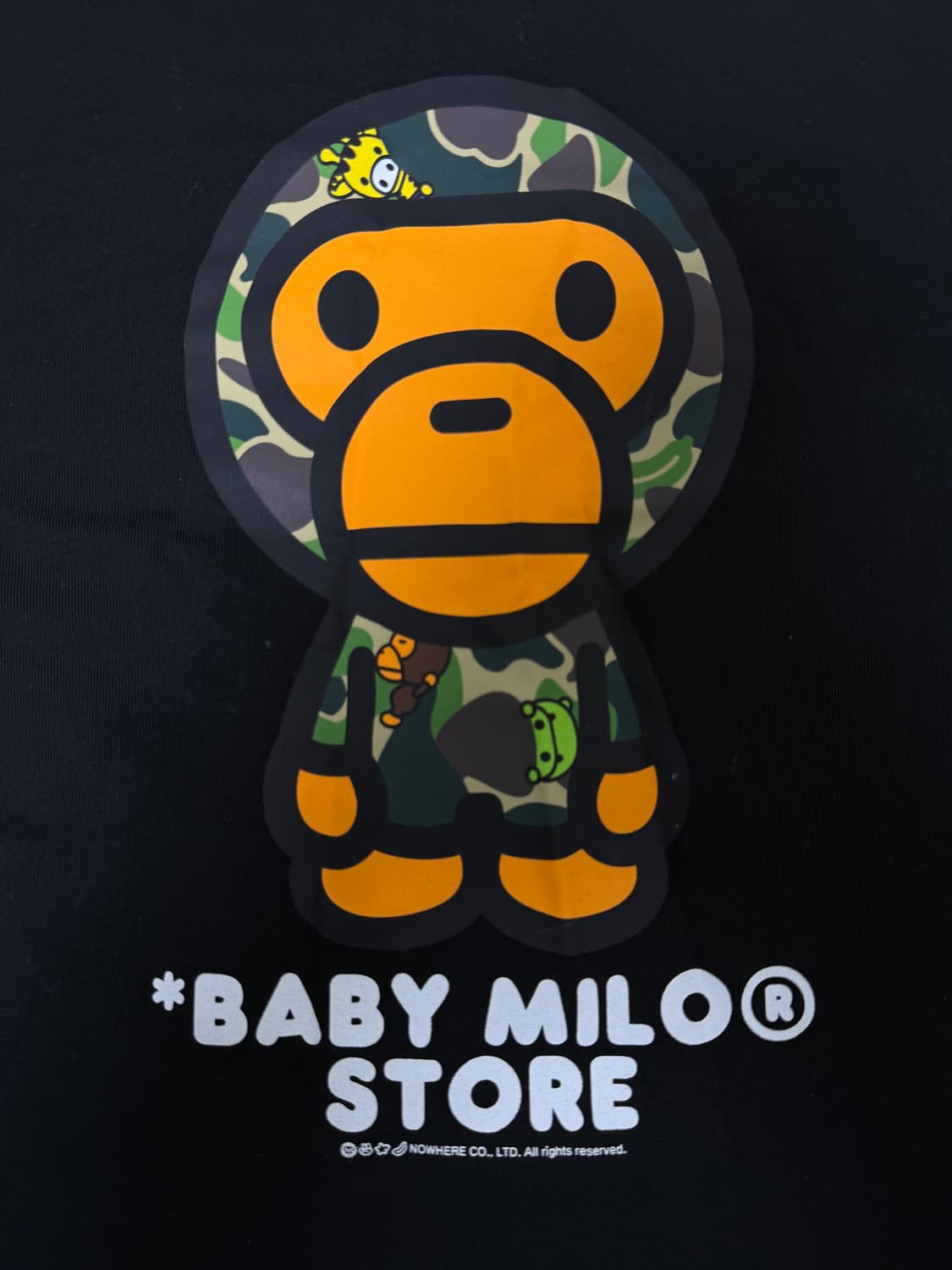 (W) 베이프 마일로 레귤러 핏 티셔츠 블랙 상품이미지2