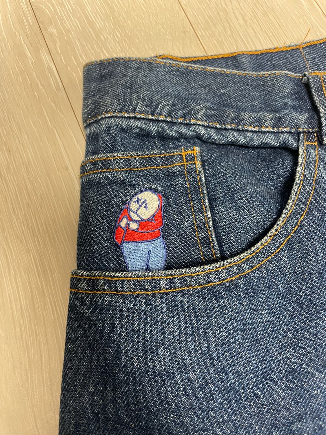 폴라스케이트 빅보이 다크블루 팬츠 구버전 M (상태 좋음) 상품이미지3