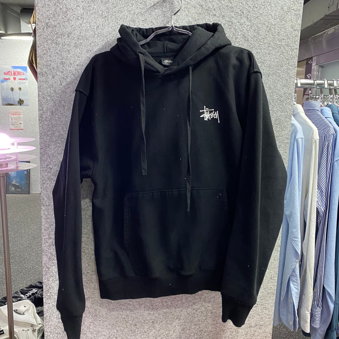 스투시 베이직 블랙 후드 티 B3172 상품이미지2