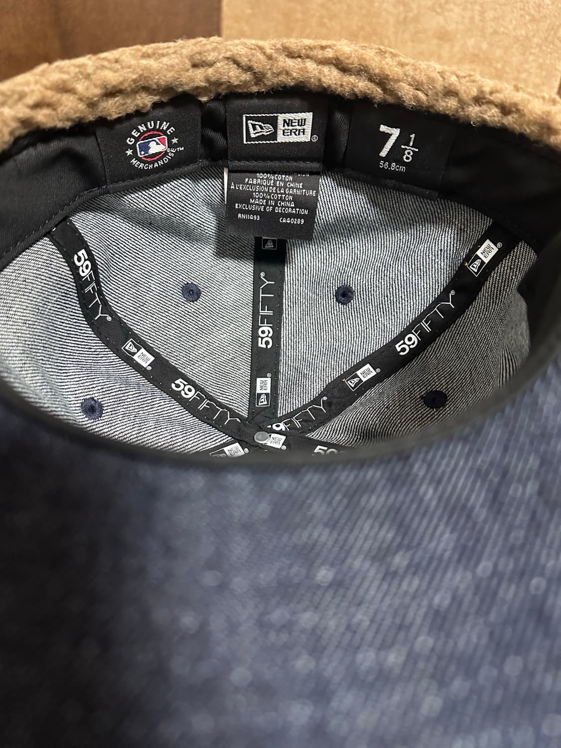 MLB 뉴욕 양키스 데님 도그 이어 피티드캡 네이비 상품이미지3