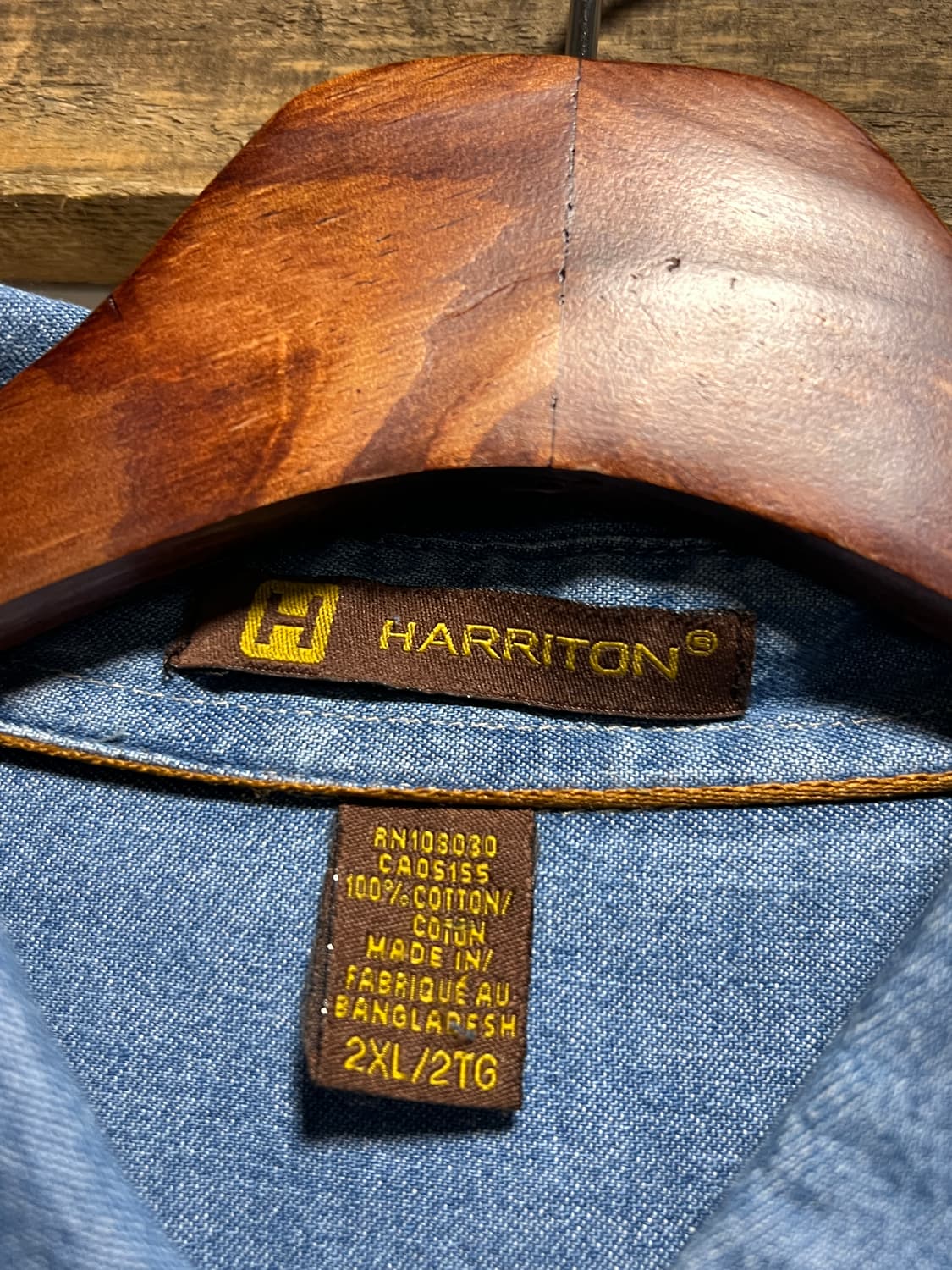 [2XL]USA 빈티지 라이트하우스 자수 데님 셔츠 상품이미지3