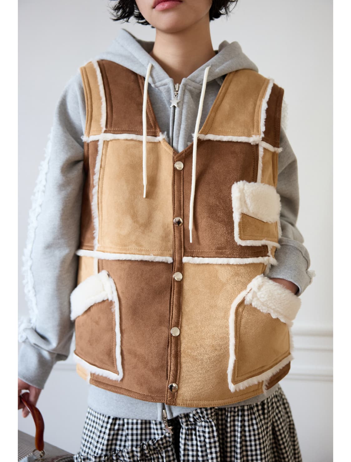 졸리레이드 Suki patchwork sheepskin vest 상품이미지3