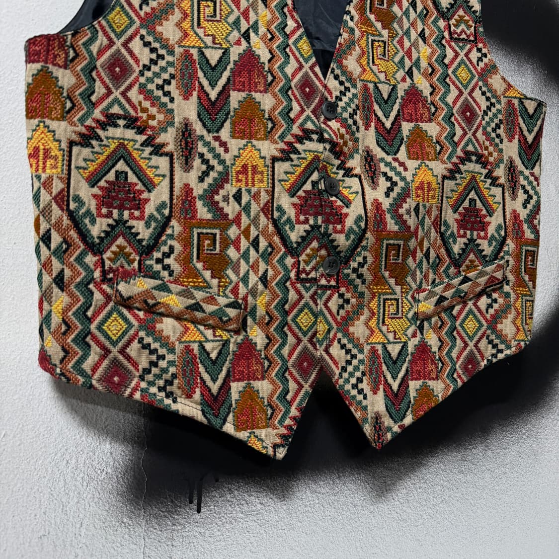 VTG 빈티지 에스닉 자카드 자수 패턴 베스트 상품이미지4