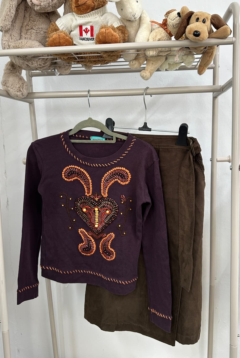 🌰하구미 에스닉 보헤미안 🌰가을 모리걸 우드비즈 브라운 코디세트 상품이미지5