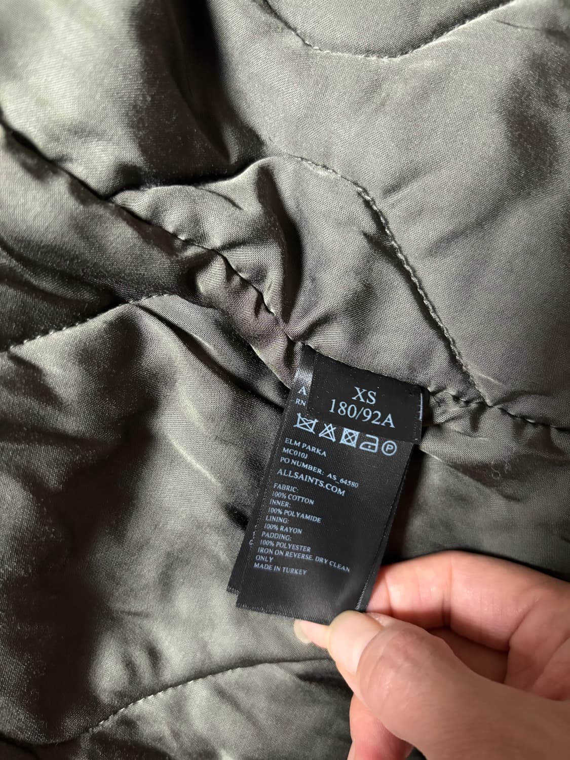 올세인츠 카키 야상 파카 (내외피 분리) 상품이미지10