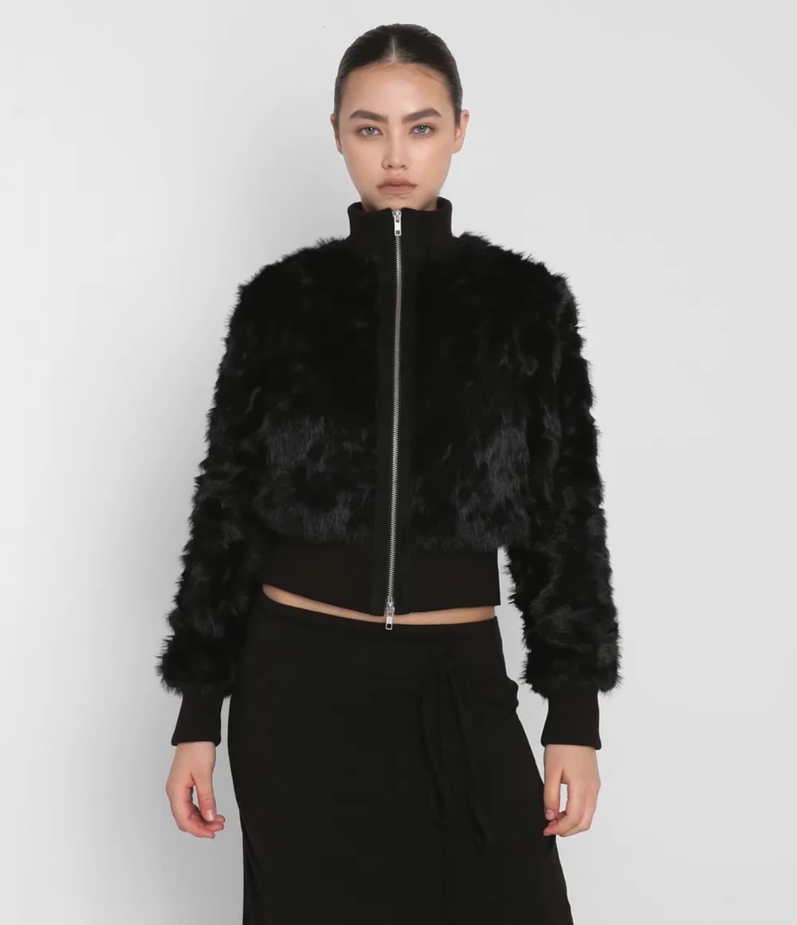 샌드릭 퍼 집업 자켓 블랙 상품이미지1