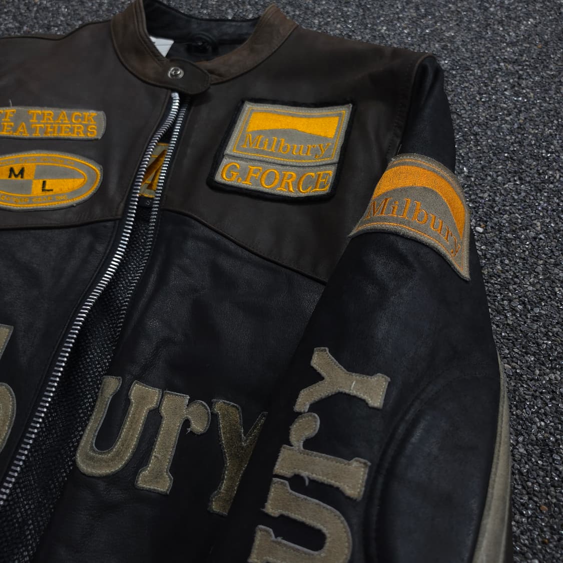 USA 빈티지 소가죽 레이싱 자켓 (M) 상품이미지5