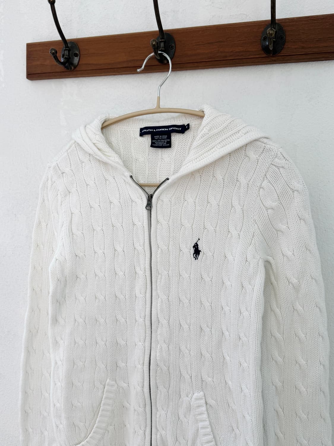 폴로 화이트 후드집업 상품이미지1