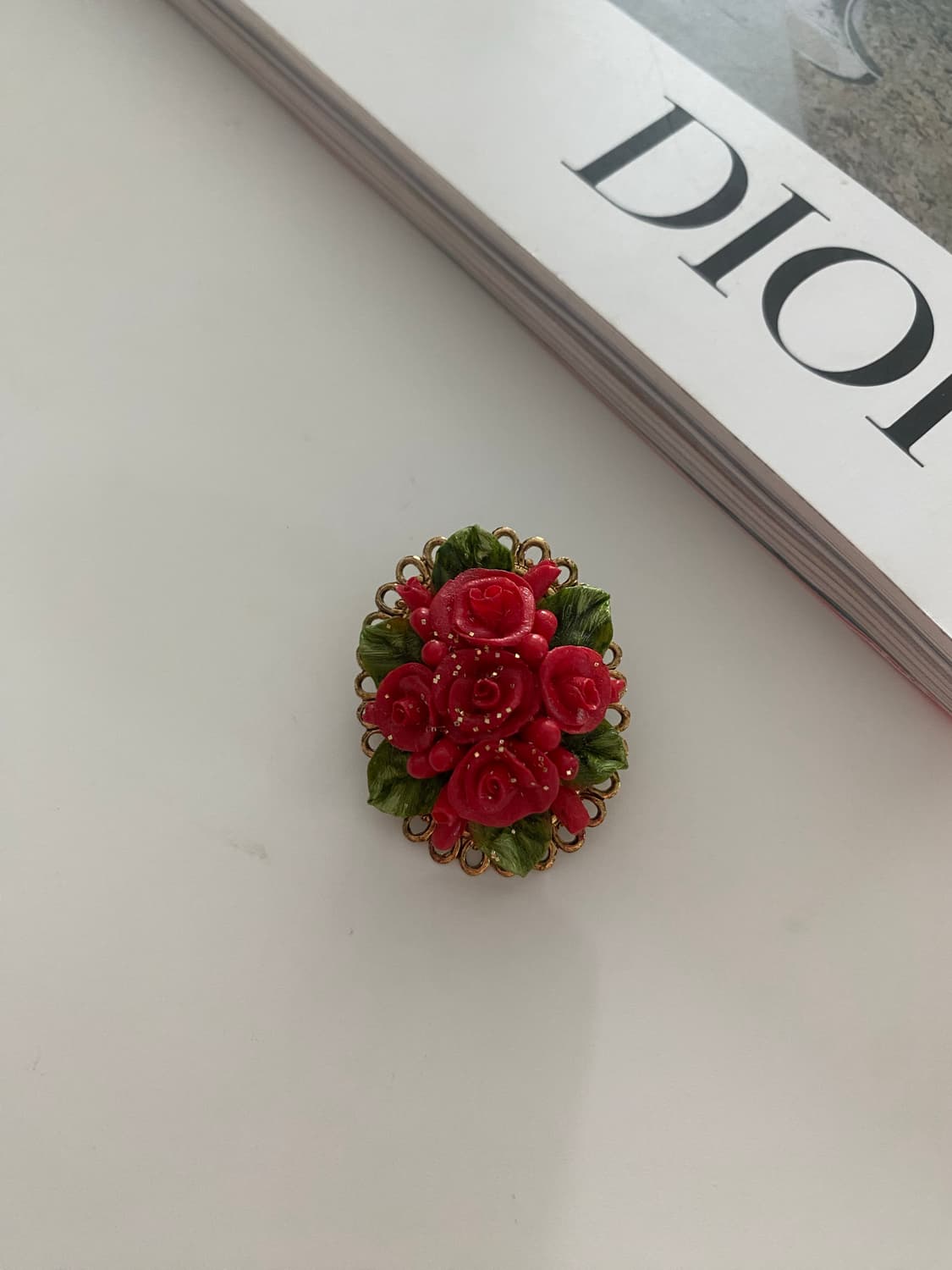 빈티지 로즈 장미 브로치 상품이미지2