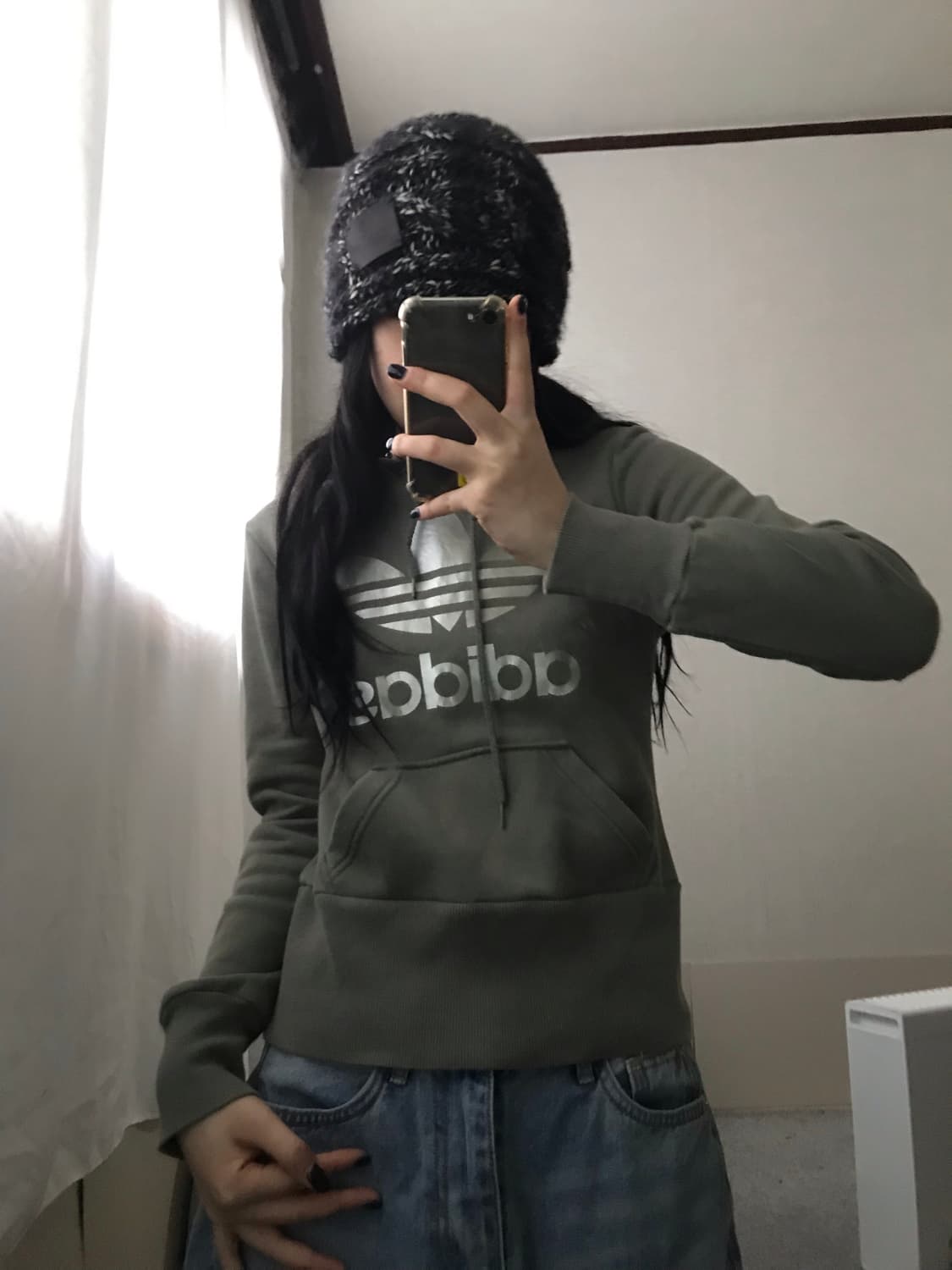 아디다스 카키 실버 후드티 상품이미지5