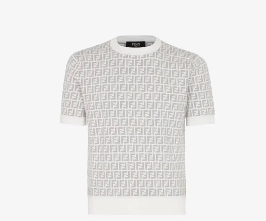 [미개봉 새상품] 펜디 FF로고 반팔니트(화이트) 48사이즈 상품이미지1