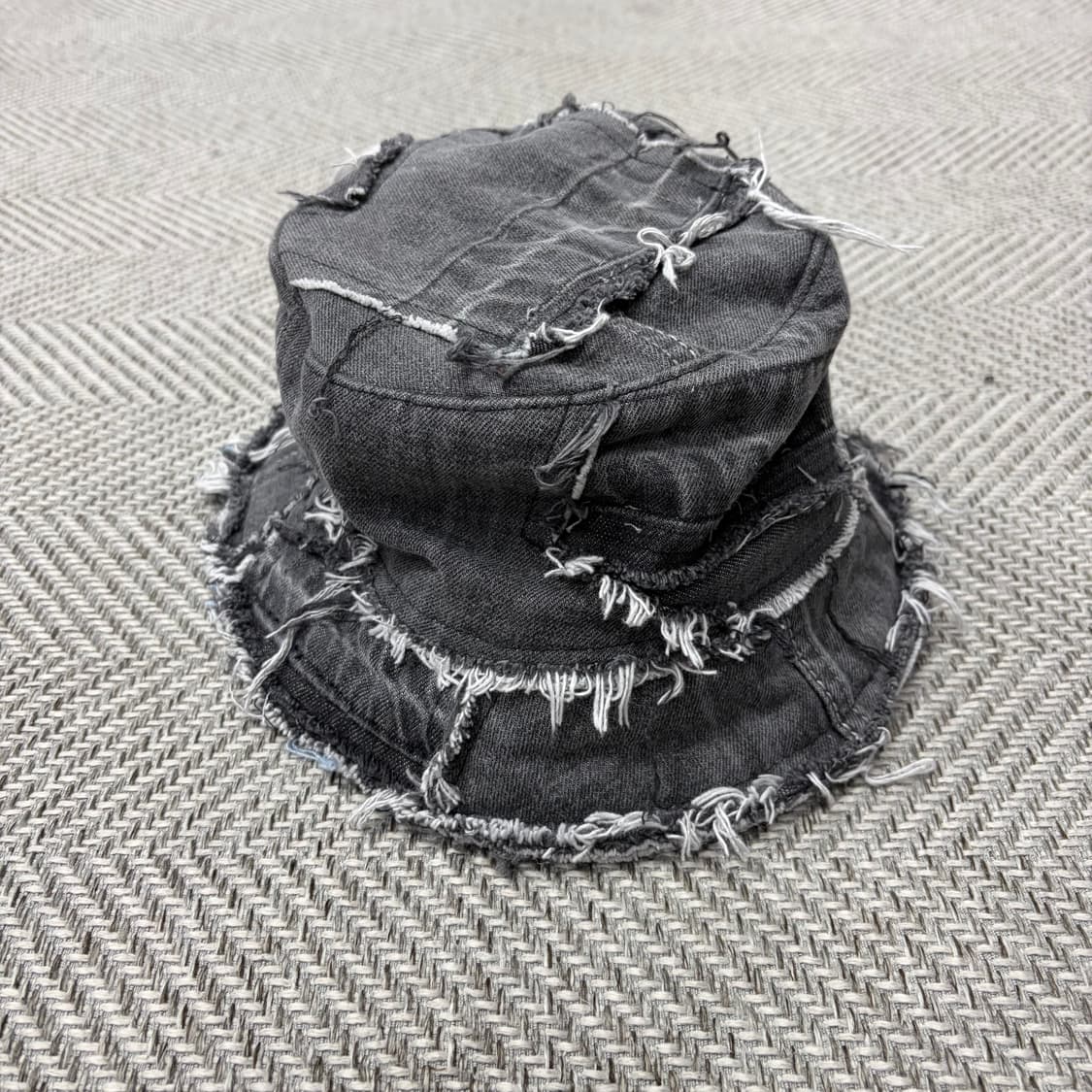 빈티지 패치워크 블랙 데님 버킷햇 v1487 상품이미지1