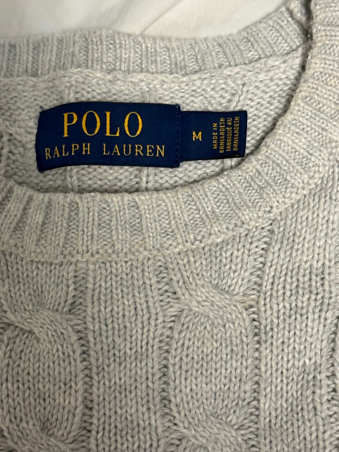 폴로 랄프로렌 꽈배기 니트 M (코튼 케이블 니트 스웨터) 상품이미지3