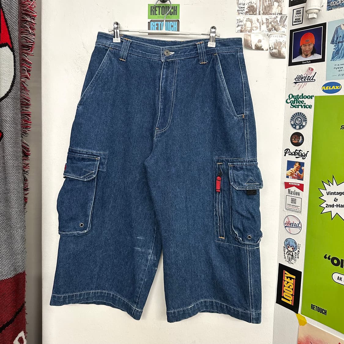 00’s 호보 데님 카고 버뮤다 팬츠 상품이미지1