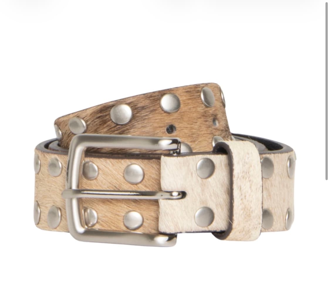 스투시 8볼 스터드 벨트 로우 카우하이드 헤어 L/XL 상품이미지1