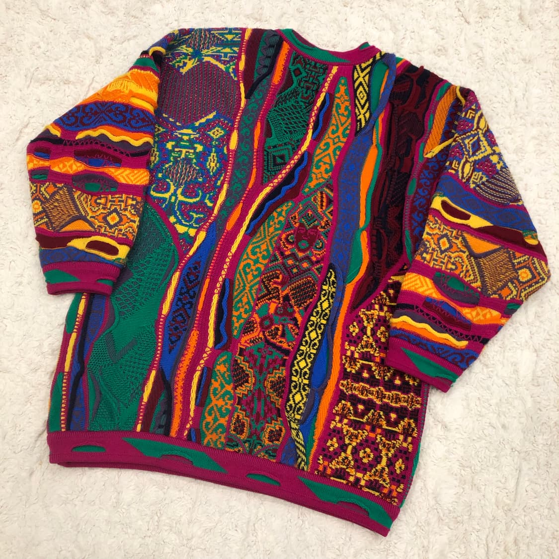 쿠지 멀티컬러 울 오버핏 패턴 니트 상품이미지4