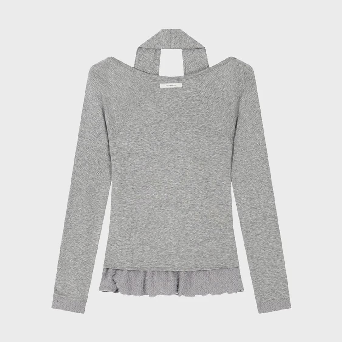 SCARF FUR FRILL T-SHIRT(GREY) 상품이미지4