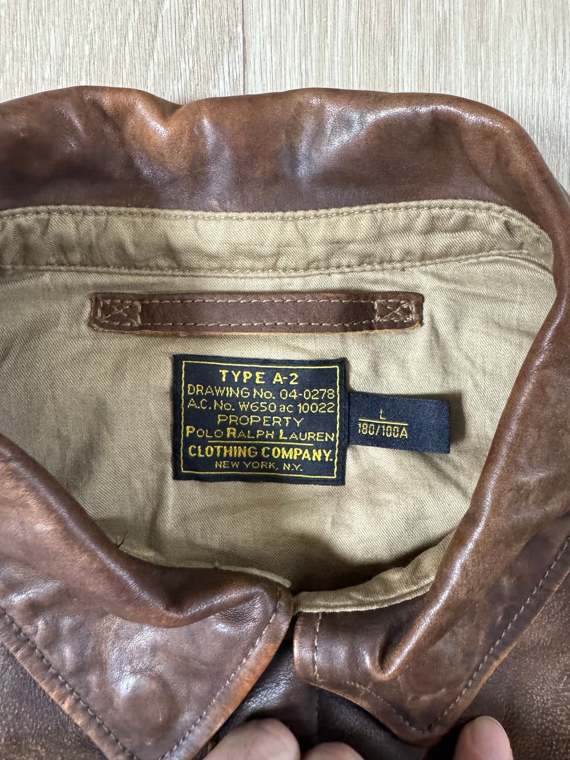 L 폴로 랄프로렌 오일워싱 a-2 가죽자켓 상품이미지2