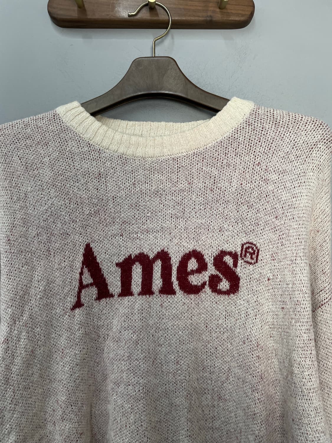 아메스 월드와이드 아이보리 로고 니트  H2365 상품이미지3