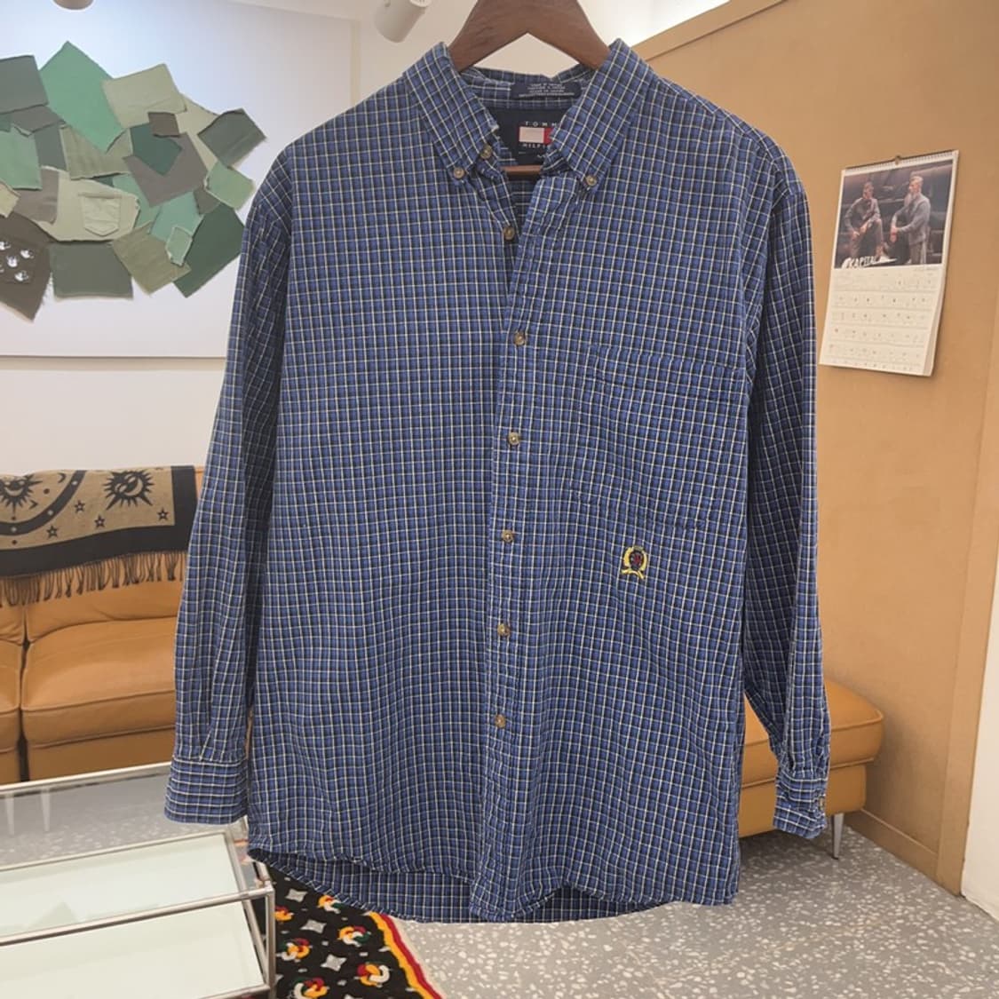 타미힐피거 올드스쿨 하이틴 월계수로고 체크 셔츠 L C08410 상품이미지3