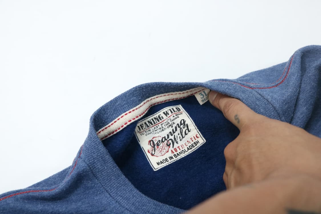 JEANING WILD 지닝와일드 오클랜드 아치 로고 블루 스웻셔츠 상품이미지6