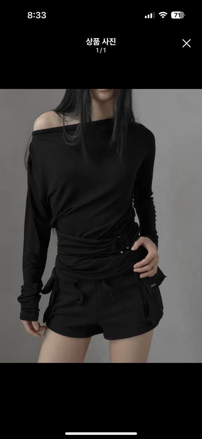 므넴 [mnem] Billowy Cargo Shorts (black) 상품이미지1