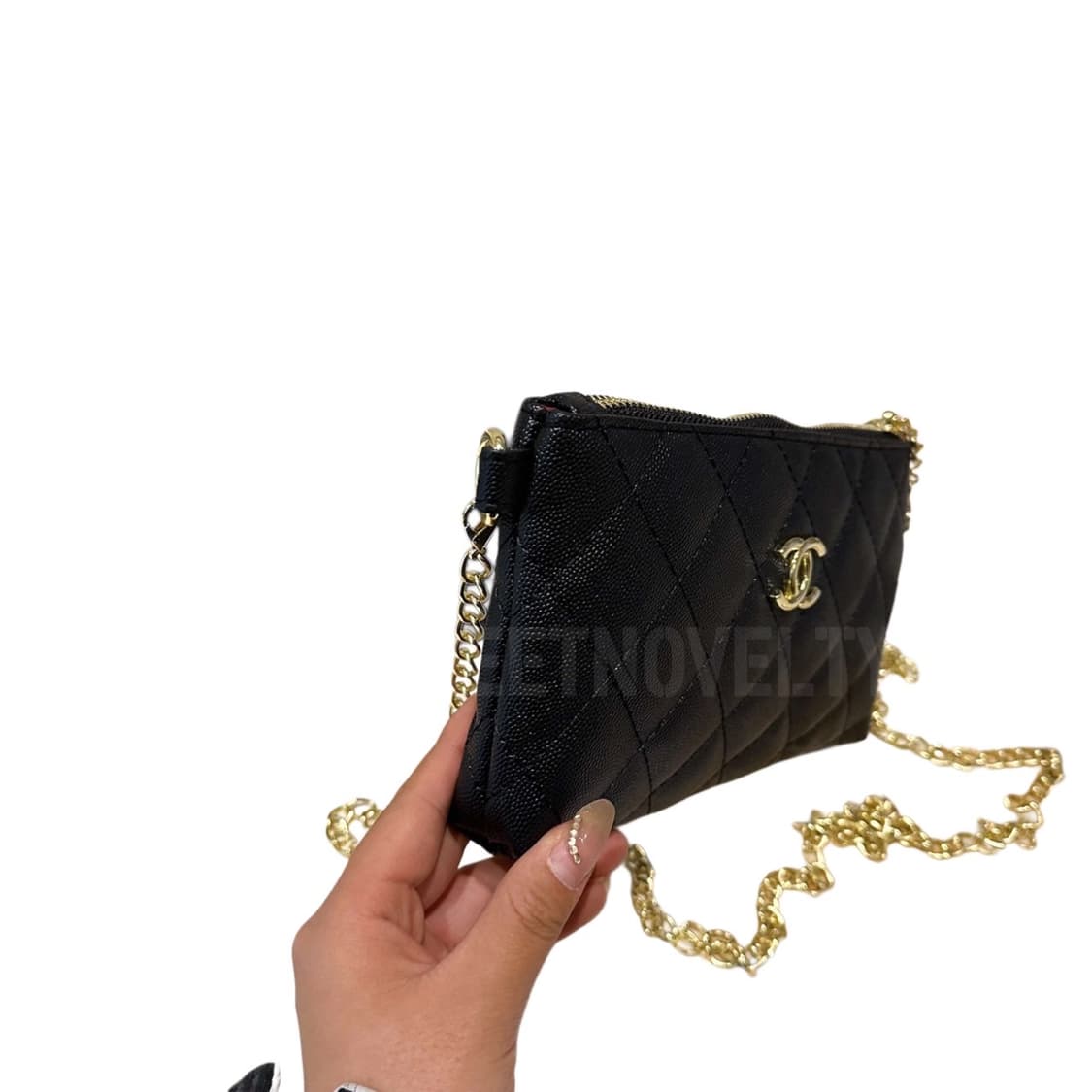 샤넬뷰티 캐비어 미니 체인 클러치 백 블랙 풀박스 상품이미지8