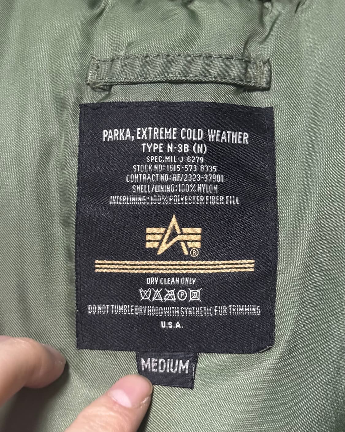 알파인더스트리 N-3B 하이넥 야상 누빔 밀리터리 워크 피쉬테일 털 M 상품이미지9