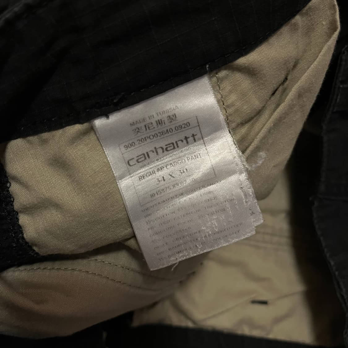 칼하트 카고레귤러팬츠 블랙 상품이미지6