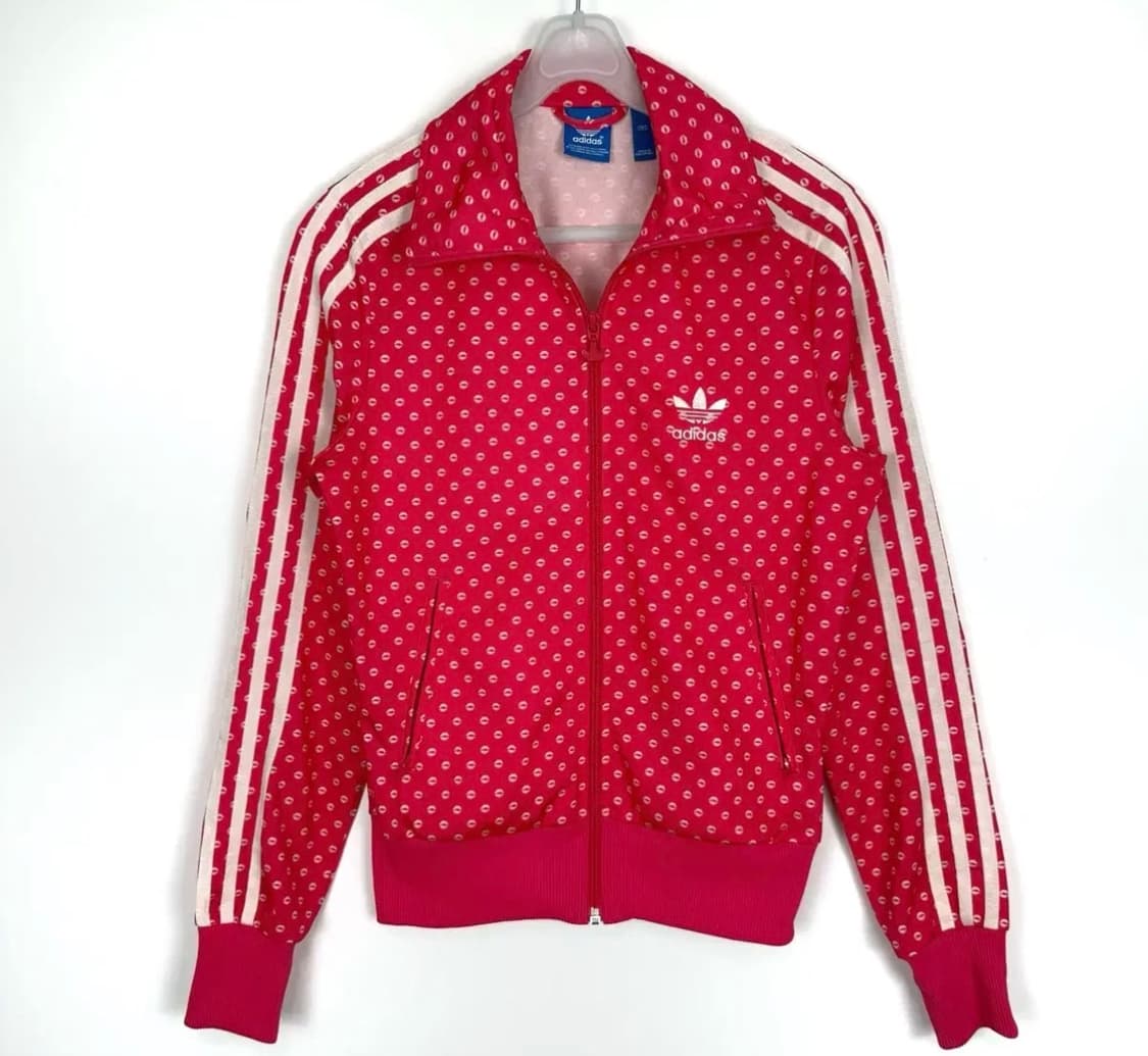 아디다스 파이어버드 빅로고 입술 트랙탑 핑크 상품이미지2