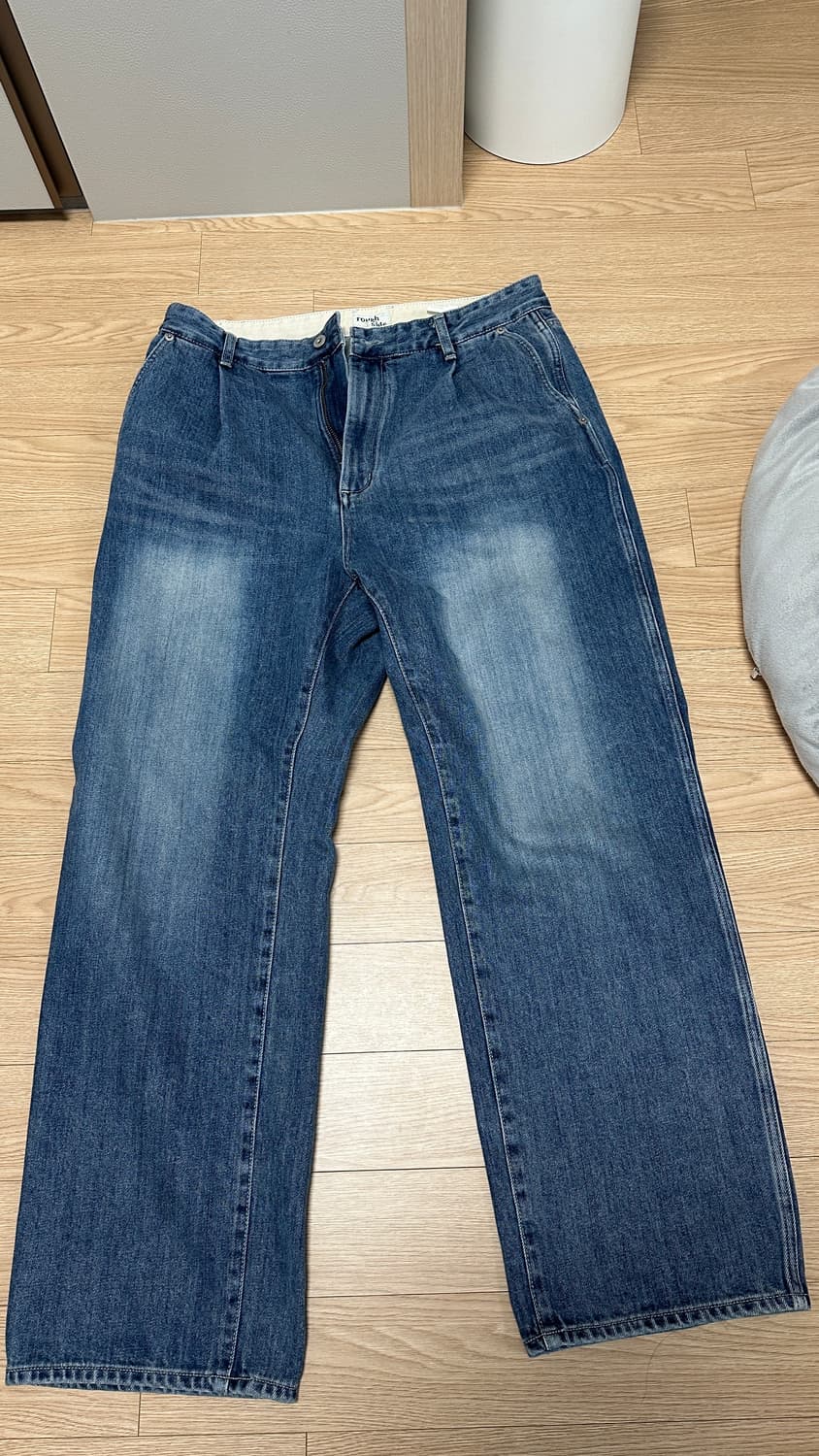 [3] 러프사이드 드레이프 데님 라이트블루 상품이미지1