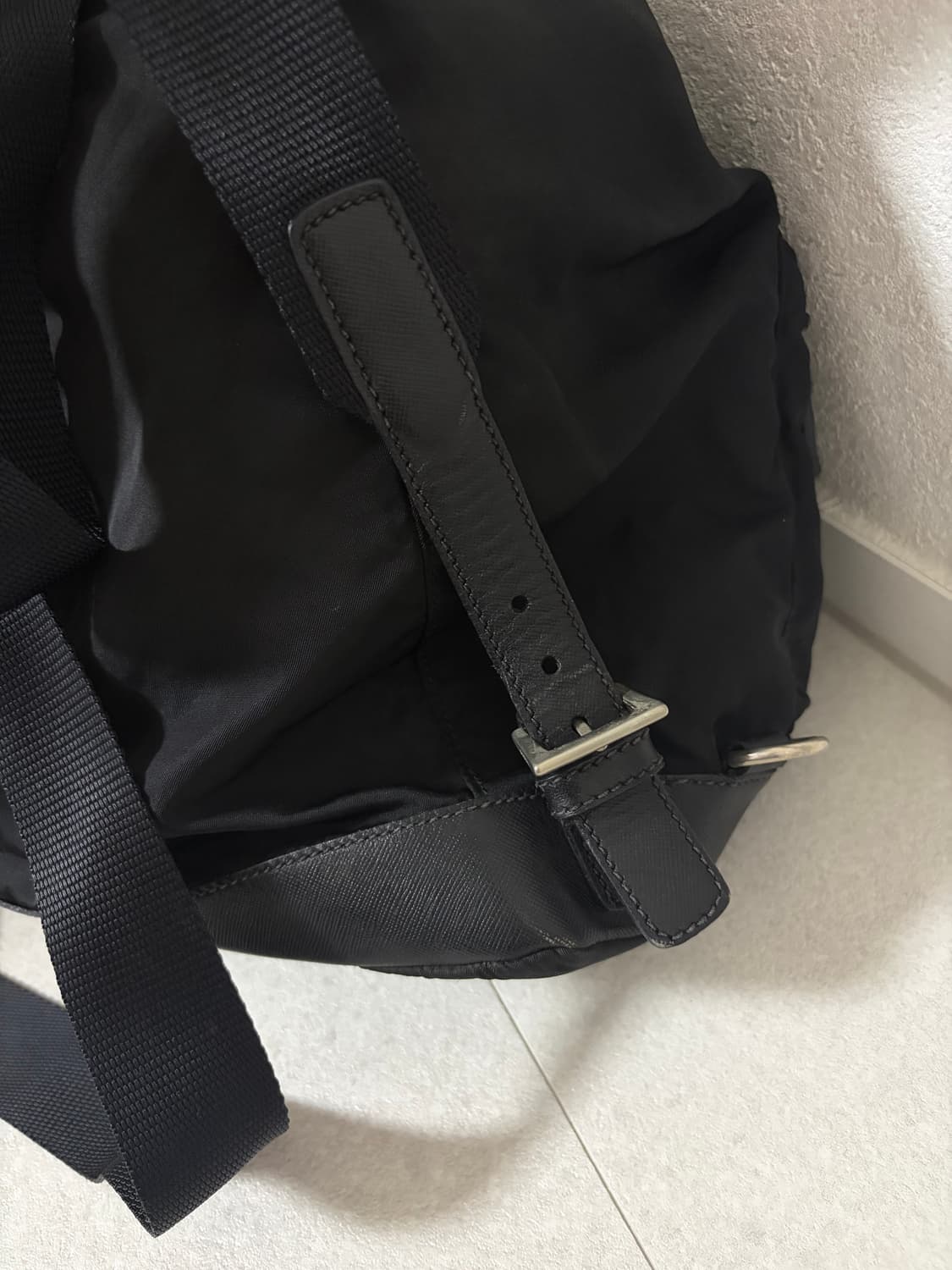 (Prada정품) 프라다 블랙 포코노 투포켓 백팩 상품이미지6