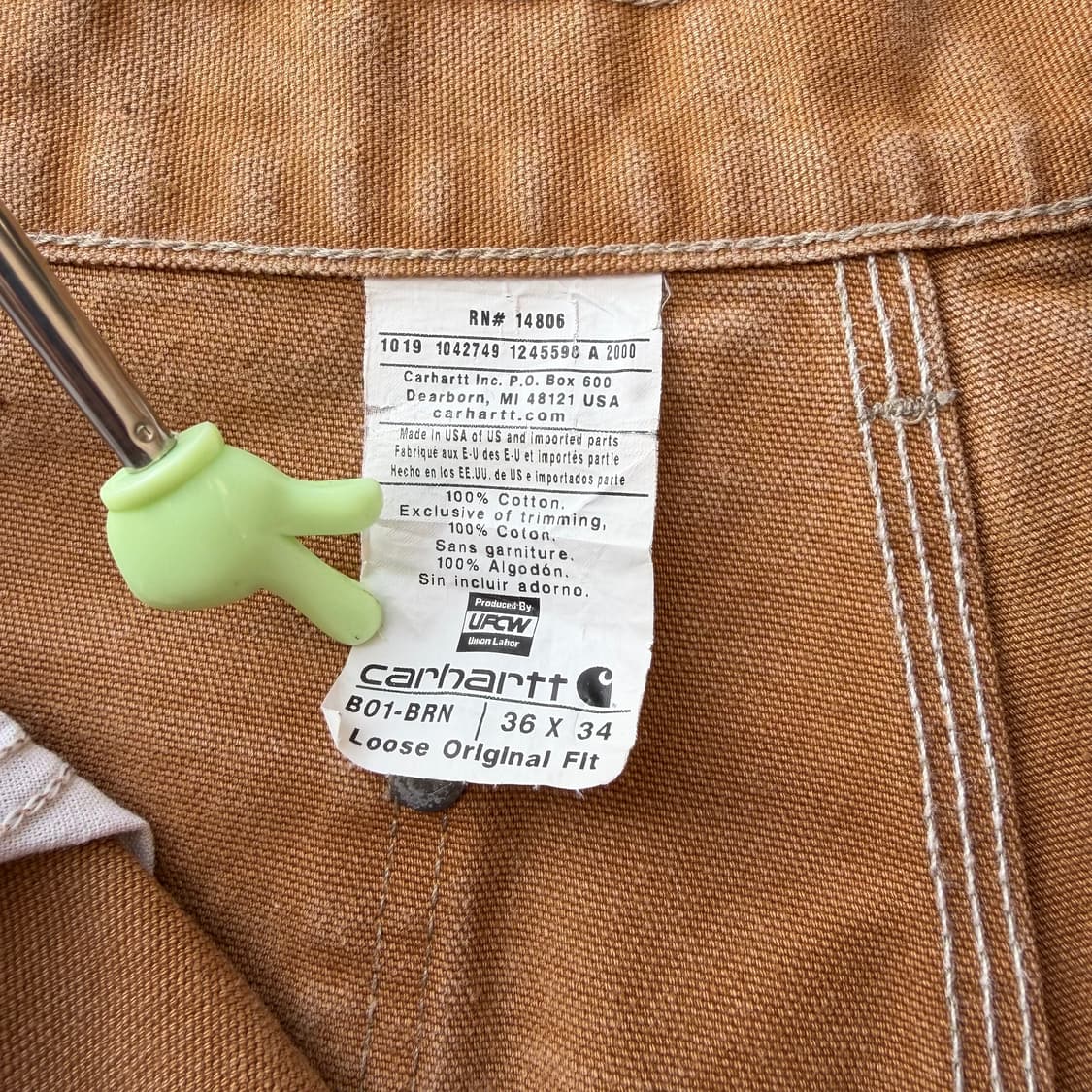 USA 빈티지 칼하트 B01 BRN 더블니 카펜터 팬츠 상품이미지10