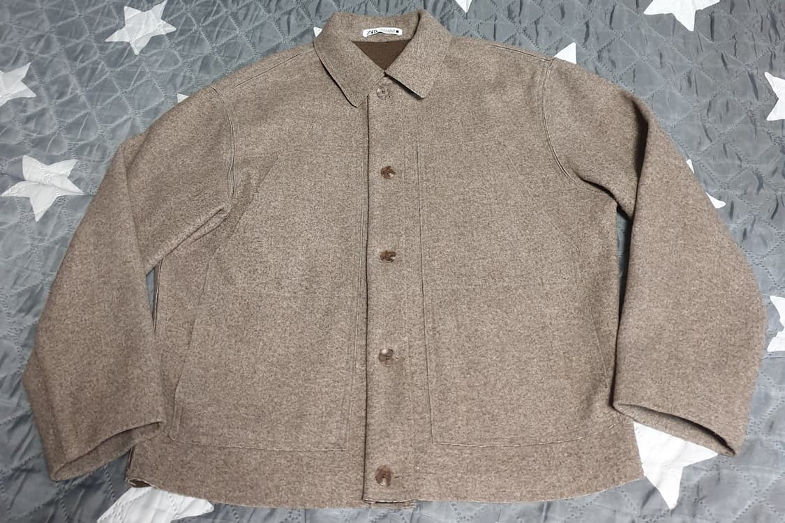 자라 미니멀 더블포켓 블루종 자켓 모카 브라운 (M) 상품이미지1