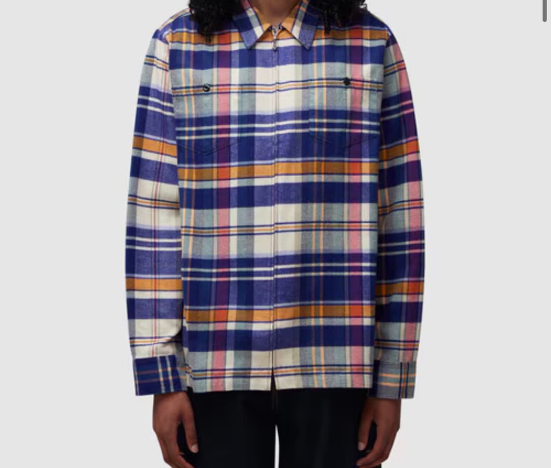 [M] 100] 노아 플란넬 집업 체크 셔츠 상품이미지1