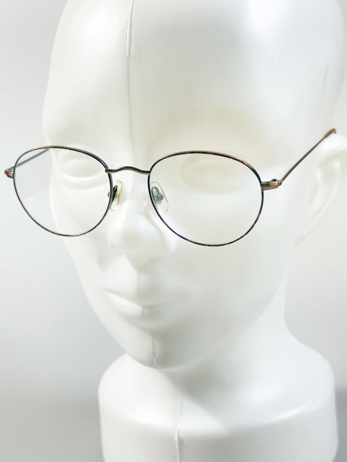 90s 유로피안 클래식 브라운 토터스 슬림 라운드 빈티지 안경 상품이미지8