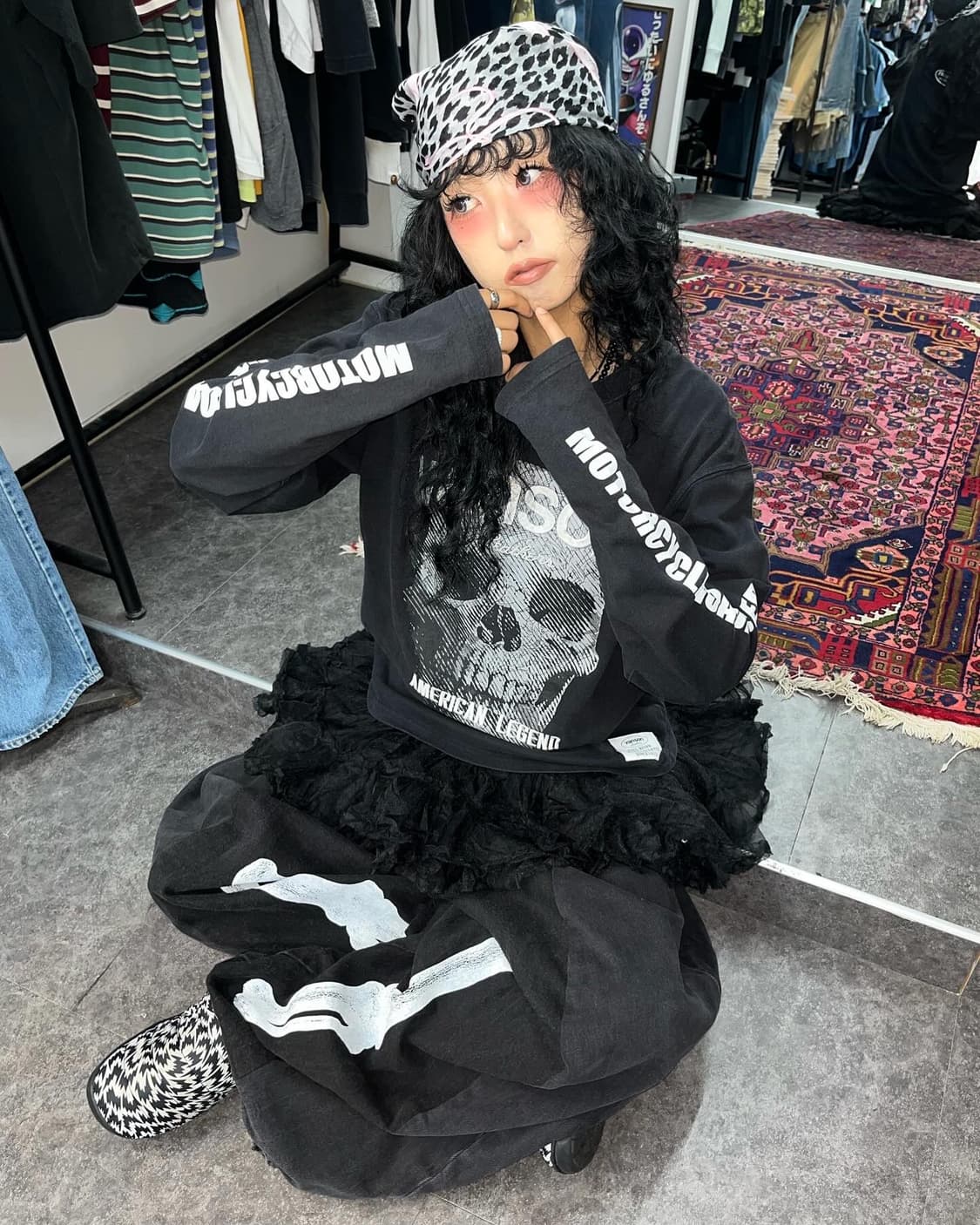 Vanson Skull Embroidery Long Sleeves 상품이미지1
