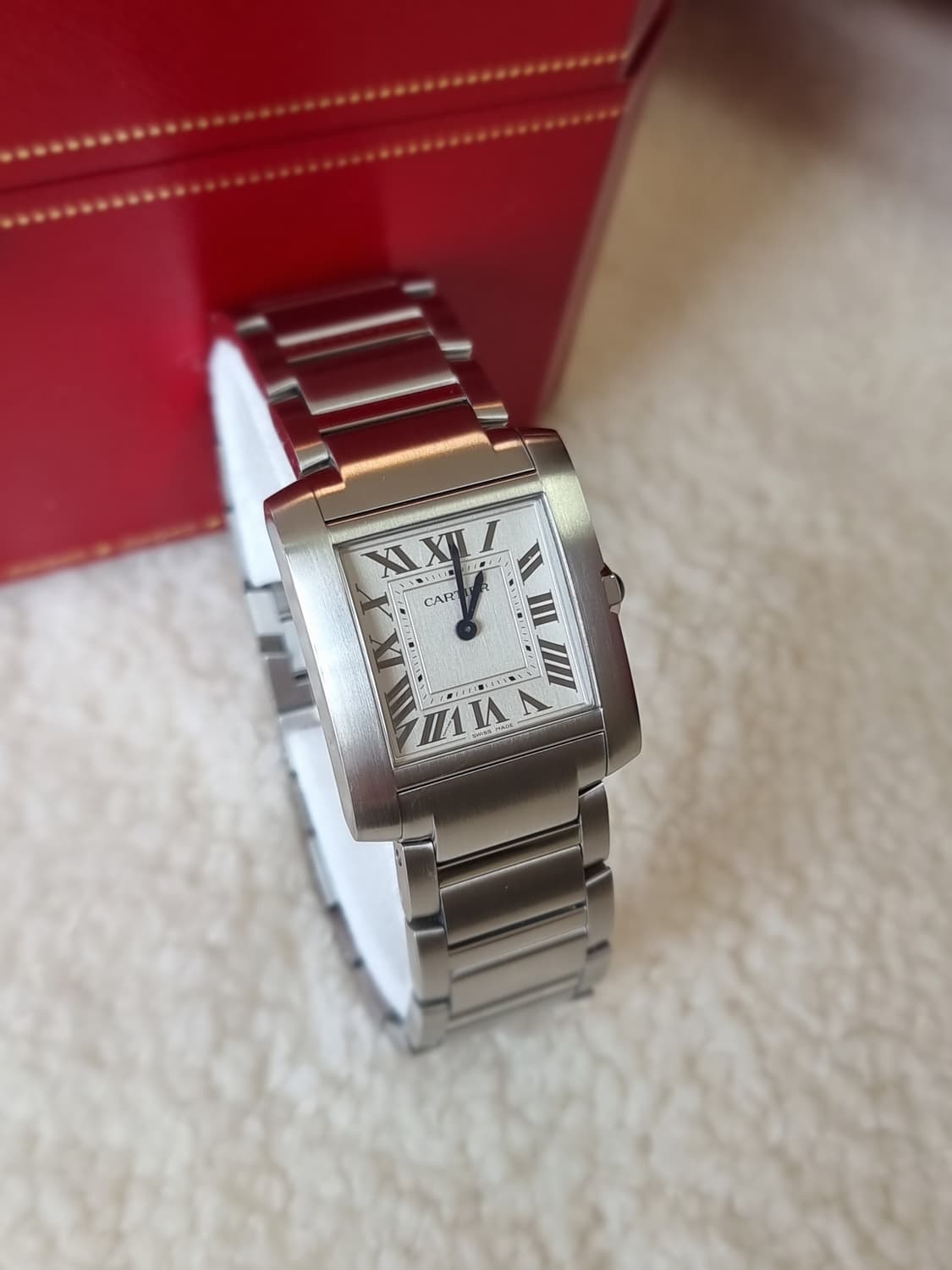 [까르띠에 풀세트] 신형 탱크 프랑세즈 스틸 MM 쿼츠 시계 25년형 상품이미지1