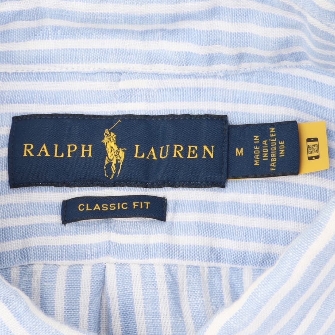 폴로 랄프로렌 qr 린넨 블루 스트라이프 클래식핏 셔츠 상품이미지8